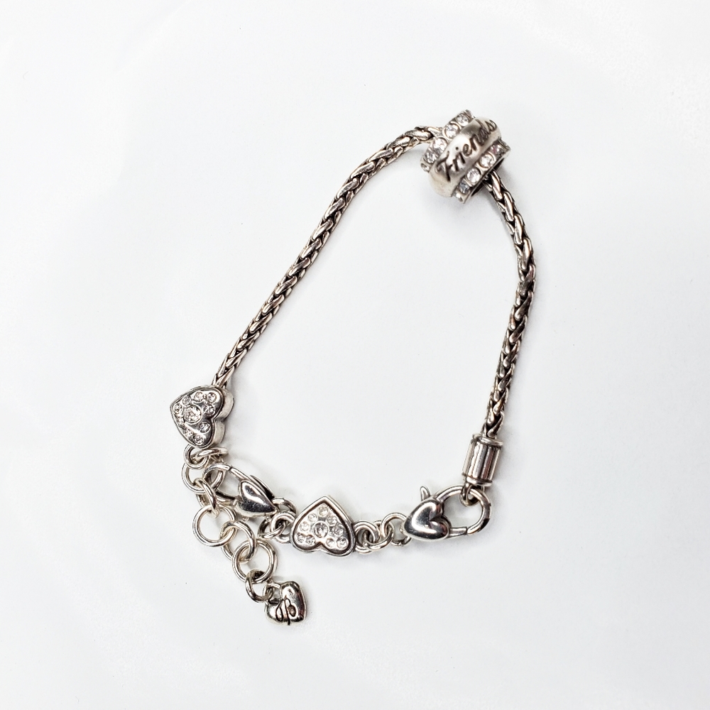 Brighton Heart Slide Friends Charm SilverBracelet